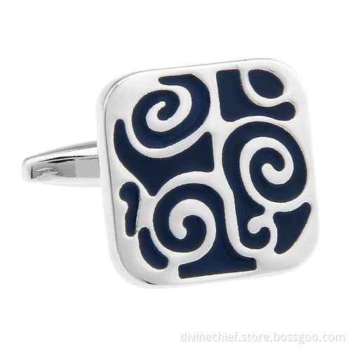 Classical Cufflinks With Sea Wave Pattern Custom Luxury Cufflinks For Man's Shirt